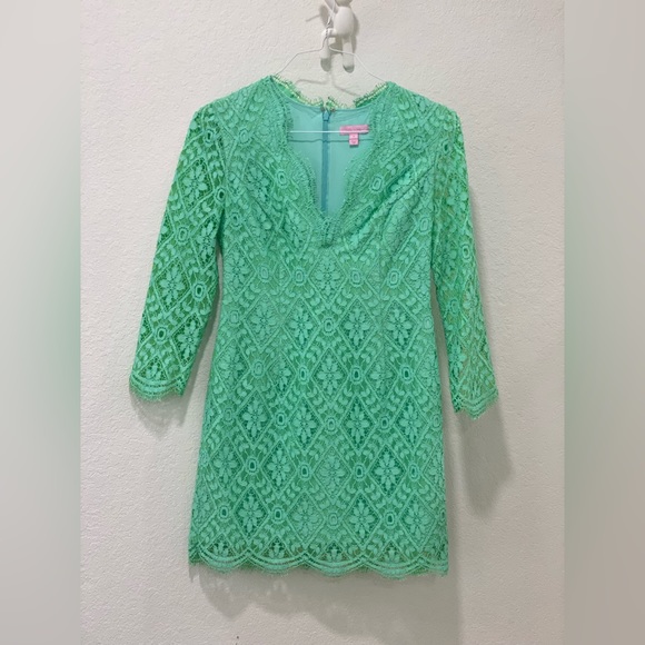 Lilly Pulitzer Eyelet Keylime Mini Dress - Picture 1 of 5